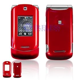 Red Snap-On Cover Hard Case Cell Phone Protector for Motorola RAZR VE20 [Beyond Cell Packaging]