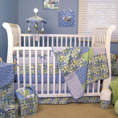 Trend Lab Nantucket Blue 4 Piece Crib Bedding Set - TRL525