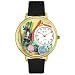 Whimsical Watches Unisex Scuba Diving Black Skin Leather Watch #G0810016