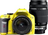 PENTAX デジタル一眼レフカメラ K-x ダブルズームキット イエロー/グレー 047の画像