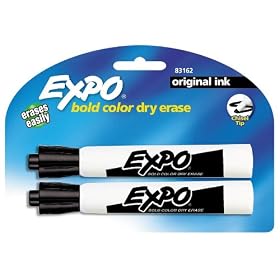 Expo Original Chisel Tip Dry Erase Markers, 2 Black Markers(83162)