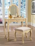 Powell Hills of Provence Antique White over Terra Cotta Vanity, Mirror & Bench