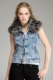 Diesel Chefury Fur Collar Denim Vest