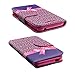 HTC Desire 512 Case, HTC Desire 510 Case, Magnetic Leather Flip Wallet Pouch HTC Desire 510, Slim Folio Case with Kickstand, 2 Credit Card Slot Wallet Pouch (HOT Pink Cheetah Bow)
