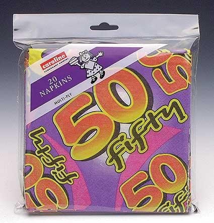Childrens Toyshop  Toys : Catering Tableware | Napkins 33cm - 50th