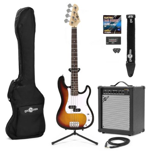 Electric G-4 Bass Guitar + 35W Amp Pack Sunburst