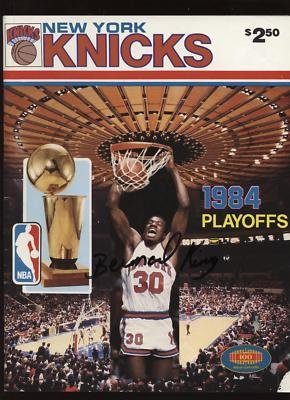 1984 NY Knick PO Program Bernard King Auto B & E Holo - Autographed NFL Magazines
