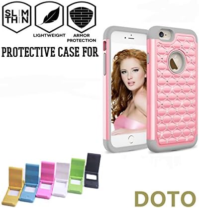 iPhone 6S Plus Case, iPhone 6 Plus Case**HOT**[Bling Series]Hybrid Armor [Dual Layer] Anti-Scratch Studded Rhinestone Crystal Bling Case Cover for (5.5 inch)iPhone 6S Plus / iPhone 6 Plus (Pink/Gray)