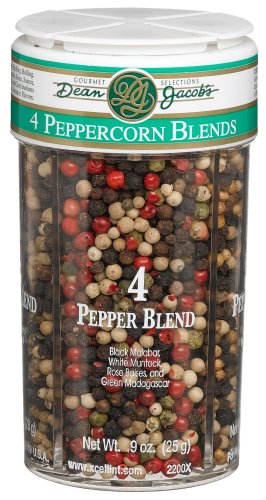 Dean Jacobs 4 Peppercorn Blends, 3.9-Ounce Large Jars (Pack of 4) by Dean Jacobs