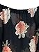 Persun Women Black Floral Off Shoulder Batwing Sleeve Blouse