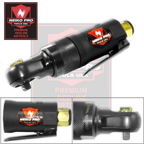 Professional Grade Palm-Sized 1/4 Air Ratchet - 350 RPM - Just 5 Long!