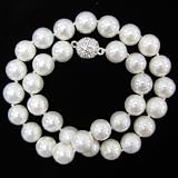 12mm rainbow white shell pearl necklace 18