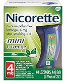 Nicorette mini Nicotine Lozenge Mint 4 milligram Stop Smoking Aid 81 count