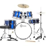 Gammon 5-Piece Junior Children's Kids Starter Drum Set Metallic Blue with Cymbals Stands Sticks Stool