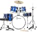 Gammon 5-Piece Junior Starter Drum Set Metallic Blue Childrens Kid Size Kit with Cymbals Stands Sticks Throne