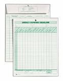 TOPS 1242 Weekly Expense Envelope, 8-1/2 X 11, 20 Envelopes Per Pack