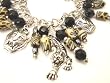 Chic Wrists Bracelet Tattoo Tigers, Jungle Beads, Black Crystal Bracelet with FREE Earrings