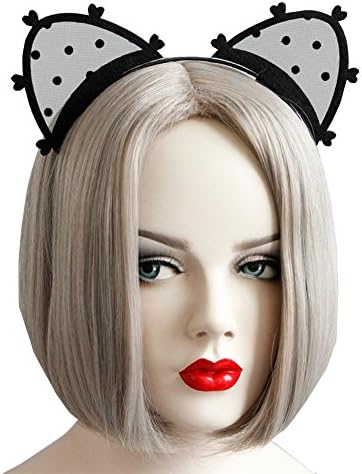 DreamMade Women's Cute Cat Ear Hair Bands Small Cat Headbands Halloween Cosplay Fascinator (One Size, Black)