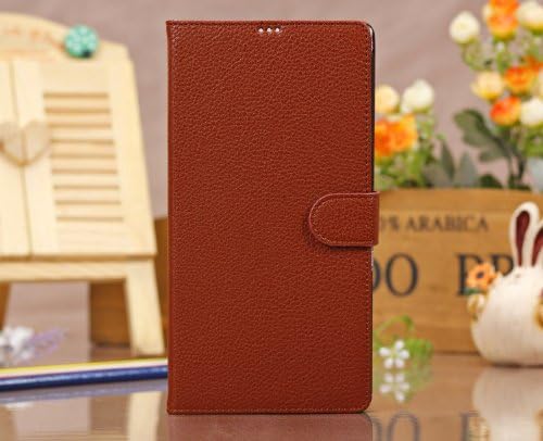 KABB New Arrival Litchi Grain Leather Folio Wallet Case With Stand for Sony Xperia Z Ultra L39h(with Card Slots & Money Pocket) 5 color (Brown)