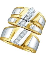 0.25CTW DIAMOND MARQUISE CENTER TRIO SET