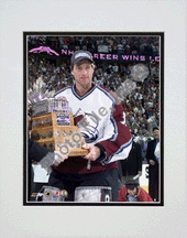Buy Patrick Roy, Colorado Avalanche With The Conn Smythe Trophy 6 9 01 Double Matted 8 X 10 Photogr by Photo File