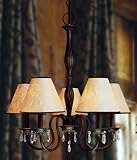 Beverly Collection 5 Light Chandelier with Chrysanthemum Floral Raw Silk Empire Shade by Laura Ashley HBVL0557-SLE37107