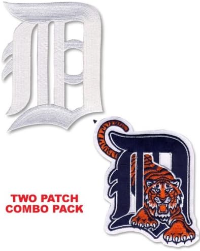 Detroit Tigers Old English D in White and Tiger Through D MLB Baseball Logo Patches