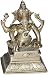 Lord Ganesha Brass Sitting Statue Playing Hormonium 4 x 3 x 5.5 inches