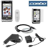 Durable Crystal Hard Snap on Clear Case + Rapid Car Charger + Home Travel Charger + USB Data Cable + Lcd Screen Protector for Lg Vx9700 Dare Verizon Cell Phone