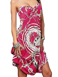 Sexy Floral Print Polyester Off the Shoulder Sleeveless Mini Dress 
