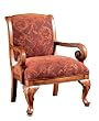 Powell Hopewell Damask Upholstery Accent Chair, Fruitwood Finish