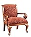 Powell Hopewell Damask Upholstery Accent Chair, Fruitwood Finish