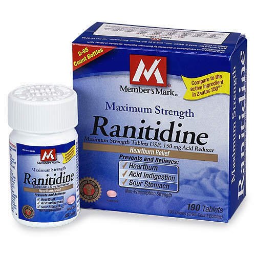 Member's Mark Ranitidine 150mg Acid Reducer, 95 tablets (Pack of 2)