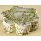 Buy Set of 2 Flower Shaped Cloisonne Keepsake Religious Music Boxes #19098 by Roman
