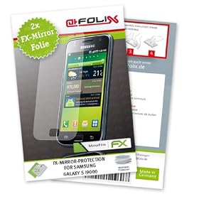 atFoliX FX-Mirror Miroir-Ecran-Protecteur pour Samsung Galaxy S I9000 (2 pieces) - R�fl�chissants et � rev�tement dur! La plus haute qualit� - Made in Germany!