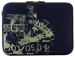 Laurex 17" Neoprene Notebook/Laptop Sleeve Case - Blue Grunge