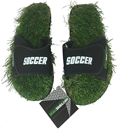 Soccer Grass Slides shoes are made from real turf, slippers, sandals, flip flops, slips. (L (10-11))