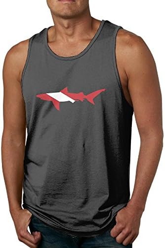 Men's Shark Scuba Diving Flag Tank Tops