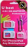 4 in 1 Sim Card Converter Adapter Kit Nano to Micro/Standard For Apple iPhone 5 4S 4G (WHITE) + Sim Tray Opener