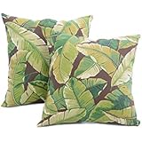 Greendale Home Fashions Outdoor Accent Pillows, Palm Green, Set of 2