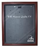 NFL Cleveland Browns Cabinet Style Jersey Display - Mahogany with Museum Quality UV Upgrade