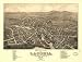 Bird's eye view of Laconia, Belknap County, N.H. 1883. Beck & Pauli, lithographers., large historic panoramic map reprint measured in inches 47x36