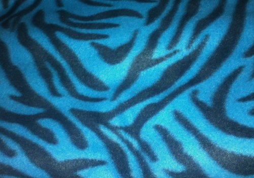 Blue Zebra Print Faux Fur Fabric Twin Size Canopy Bed Top