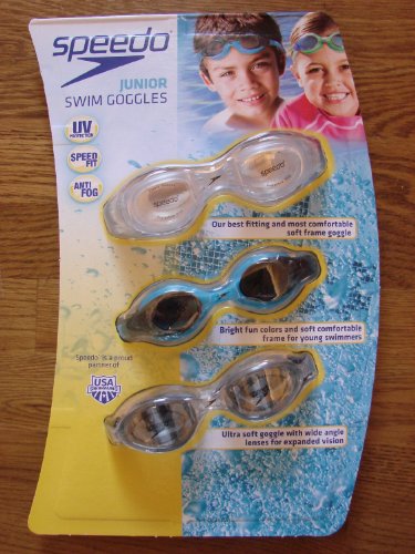 Speedo Junior Swim Goggles Pack Uv Protection Speed Fit