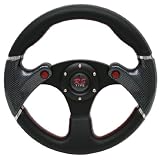 UNIVERSAL 320mm STEERING WHEEL CARBON FIBER HANDLE 2 BUTTONS
