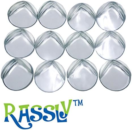 Rassly(TM)Clear Plastic corner Guard safety protectors, premium furniture Cushion edge bumpers(12 Pack)