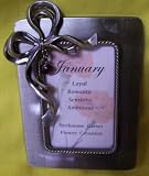Pewter Birthstone 2x3 Picture Frame January Garnet