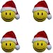 Happy Smiley Face Christmas Santa Claus Hat Car Truck SUV Antenna Topper