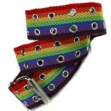 RAINBOW CANVAS DOUBLE GROMMET HOLES BELT MEDIUM