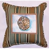 Betsy Drake MP605 Betsy's Sand Dollar Medium Outdoor Pillow 17x17